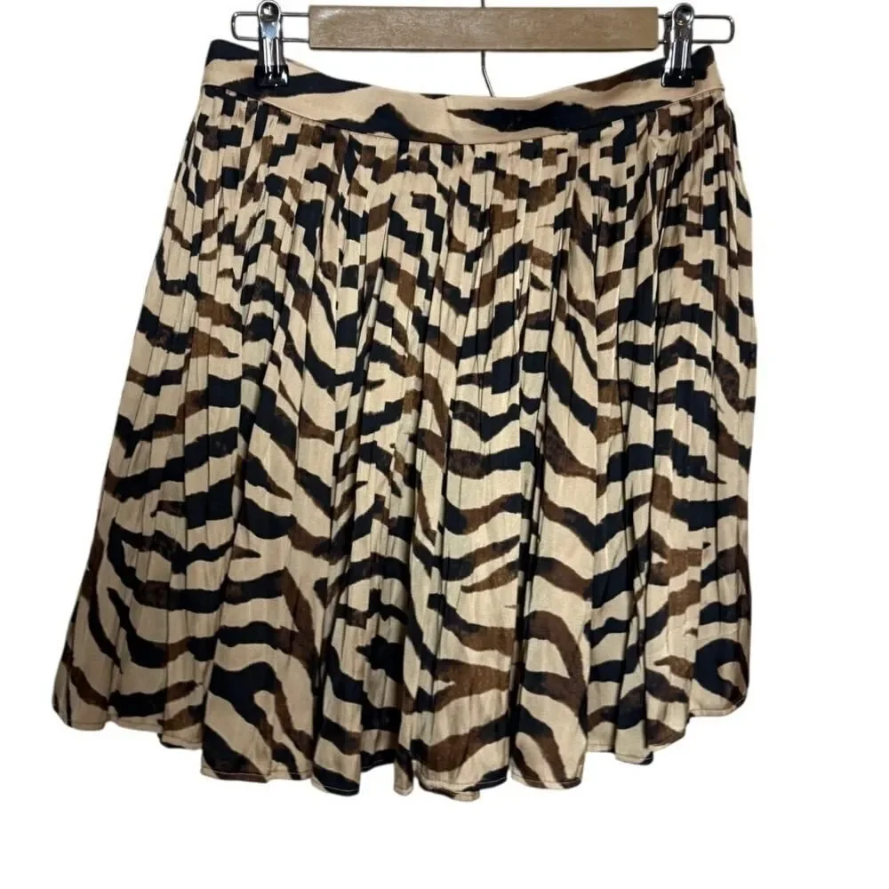 NWT J. Crew Featherweight Satin Skirt in Zebra Sz. 4